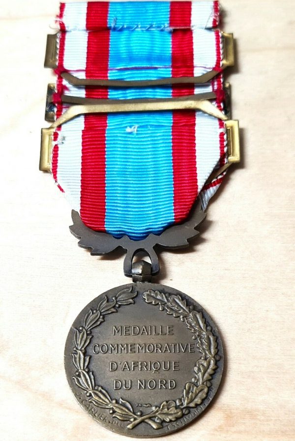 POST WW2 FRENCH NORTH AFRICA CAMPAIGN MEDAL ALGERIA TUNISIA MAROC ARMY MILITARY - Image 5