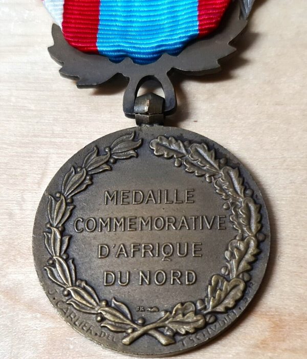 POST WW2 FRENCH NORTH AFRICA CAMPAIGN MEDAL ALGERIA TUNISIA MAROC ARMY MILITARY - Image 6