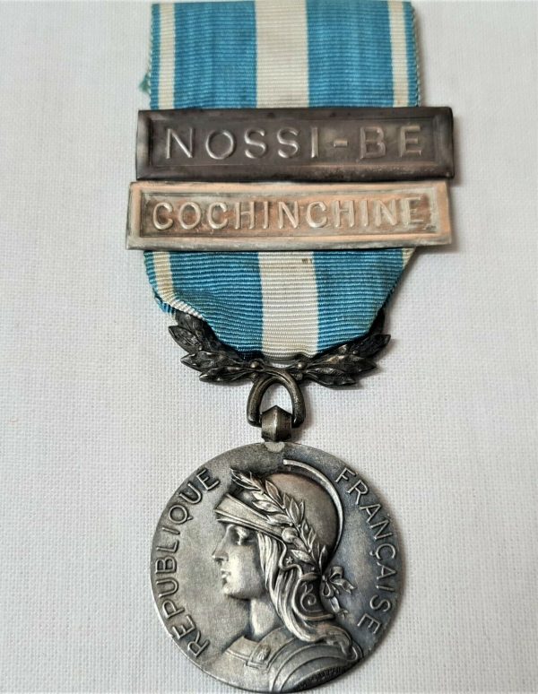 PRE WW1 FRENCH COLONIAL CAMPAIGN MEDAL VIETNAM MADAGASCAR CLASPS ARMY MILITARY - Image 2