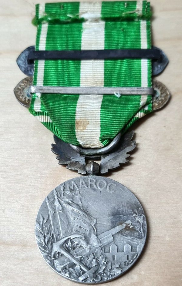 PRE WW1 FRENCH MOROCCO CAMPAIGN MEDAL HAUTGUIR & CASABLANCA CLASPS ARMY MILITARY - Image 3