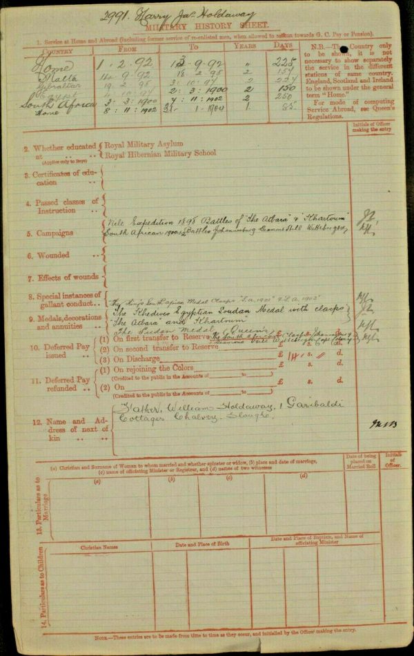 QUEEN'S SUDAN & BOER WAR MEDALS 2991 PTE H. J. HOLDAWAY CAMERON HIGHLANDERS - Image 11
