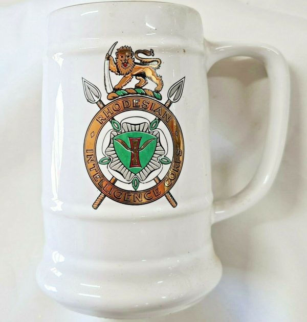 VINTAGE RHODESIAN ARMY INTELLIGENCE CORPS SERVICE BEER MUG - Image 2