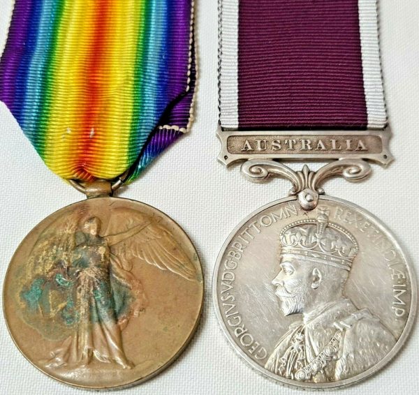 WW1 & AUSTRALIAN ARMY INSTRUCTIONAL CORPS SERVICE MEDAL WARRANT OFFICER PLEYDELL