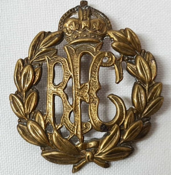 WW1 BRITISH ROYAL FLYING CORPS ENLISTED UNIFORM CAP BADGE RFC - Image 2