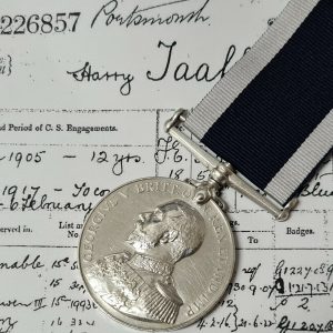 WW1 ROYAL NAVY LONG SERVICE MEDAL HARRY TAAFFE DESTROYERS BALTIC MEDITERRANEAN