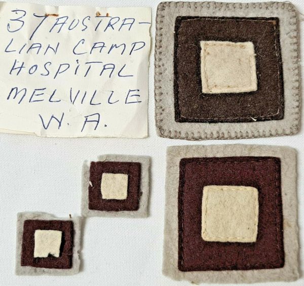 WW2 AUSTRALIAN 36TH CAMP HOSPITAL MELVILLE AIF UNIFORM UNIT COLOUR PATCHES BADGE