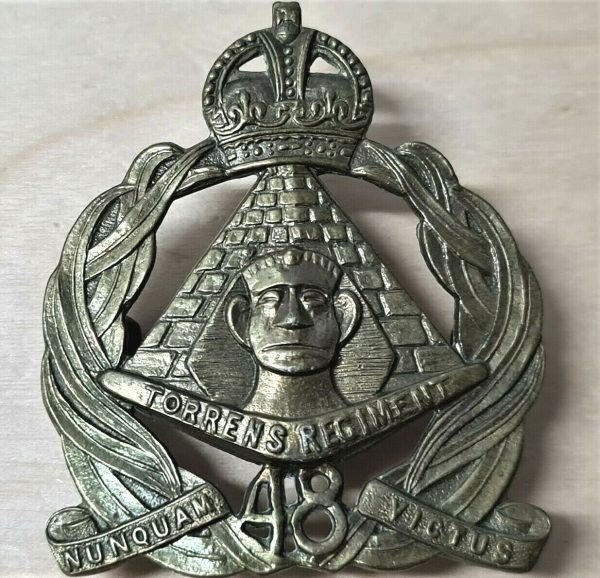 WW2 AUSTRALIAN ARMY 48TH BN 1930-42 UNIFORM CAP BADGE AIF TORRENS REGIMENT