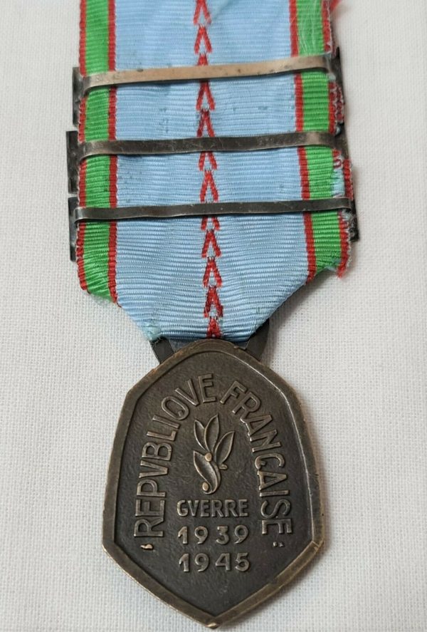 WW2 FRENCH 1939-45 COMMEMORATIVE SERVICE MEDAL NORWAY FRANCE UK ARMY MILITARY - Image 4