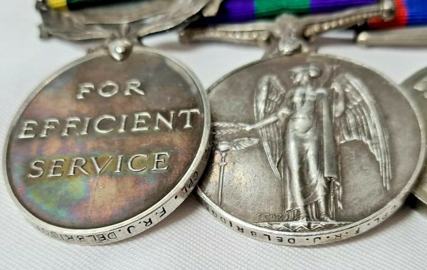 WW2 BURMA & S.E. ASIA 1945 – 46 MEDALS 3247233 FREDERICK DELBRIDGE MILITARY POLICE - Image 2