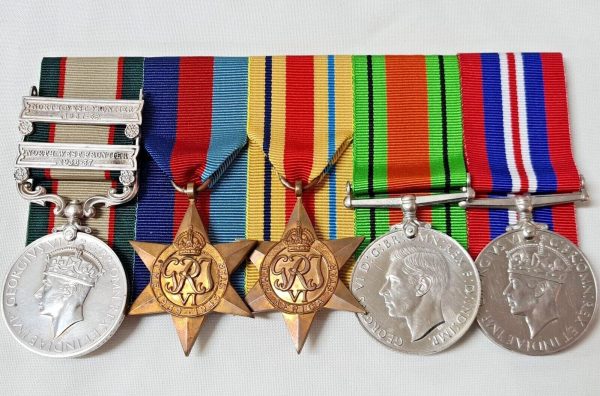 AFGHANISTAN INDIA & WW2 MEDALS 3908466 H WILLIAMS 1ST SOUTH WALES BORDERERS ARMY