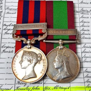 BRITISH ARMY INDIA AND AFGHANISTAN MEDALS 2733 SERGEANT JOHN KEMSLEY 51st FOOT