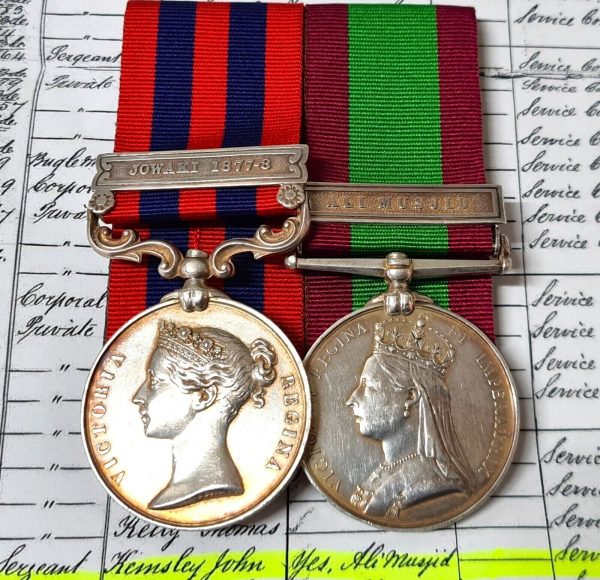 BRITISH ARMY INDIA AND AFGHANISTAN MEDALS 2733 SERGEANT JOHN KEMSLEY 51st FOOT