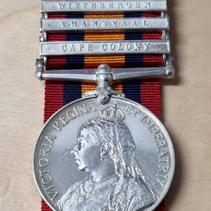 DIED 1908 QUEENS SOUTH AFRICA MEDAL 1820 JOHN CASTLE 1ST ROYAL WELSH FUSILIERS