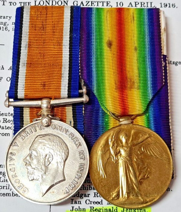 WW1 MEDALS LIEUTENANT J R JENKINS 2ND BN CHESHIRE REGIMENT SALONIKA