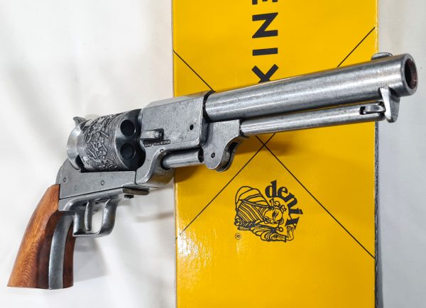 REPLICA DENIX .36 .45 CIVIL WAR 1848 DRAGOON ARMY COLT REVOLVER ETCHED BALL N CAP PISTOL TEXAS RANGERS