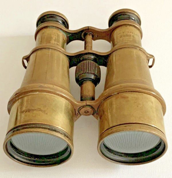 Boer War / WW1 - British Army Brass Binoculars - French Made MG. Mark V Special