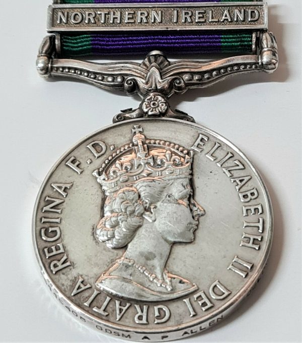 COLDSTREAM GUARDS POST WW2 BRITISH GENERAL SERVICE MEDAL NORTHERN IRELAND ALLEN