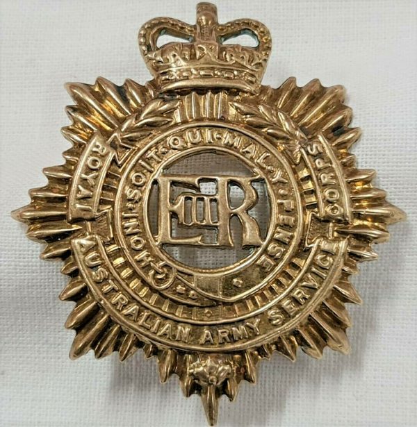 POST WW2 VINTAGE 1953-60 AUSTRALIAN ARMY SERVICE CORPS UNIFORM CAP BADGE CMF