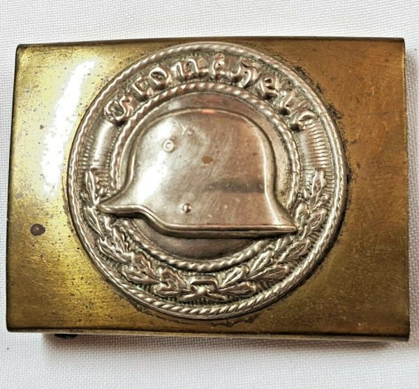 VINTAGE POST WW1 GERMAN STAHLHELM MEMBERS UNIFORM BELT BUCKLE