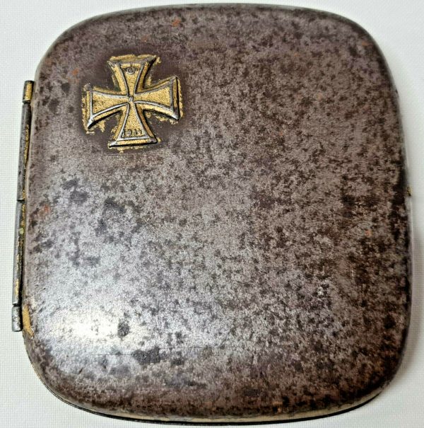 VINTAGE & RARE WW1 IRON CROSS MEDAL CIGARETTE CASE GERMANY