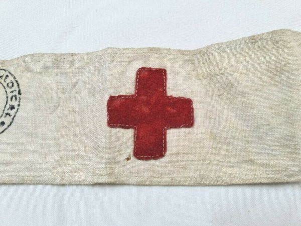 WW1 BRITISH ARMY MEDICAL SERVICE UNIFORM BRASSARD RED CROSS