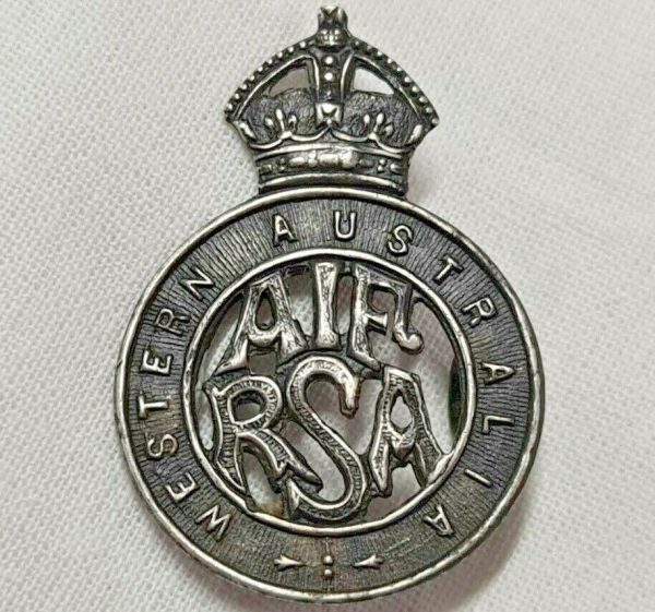 WW1 WESTERN AUSTRALIA RETURNED SERVICES ASSOCIATION BADGE #2796