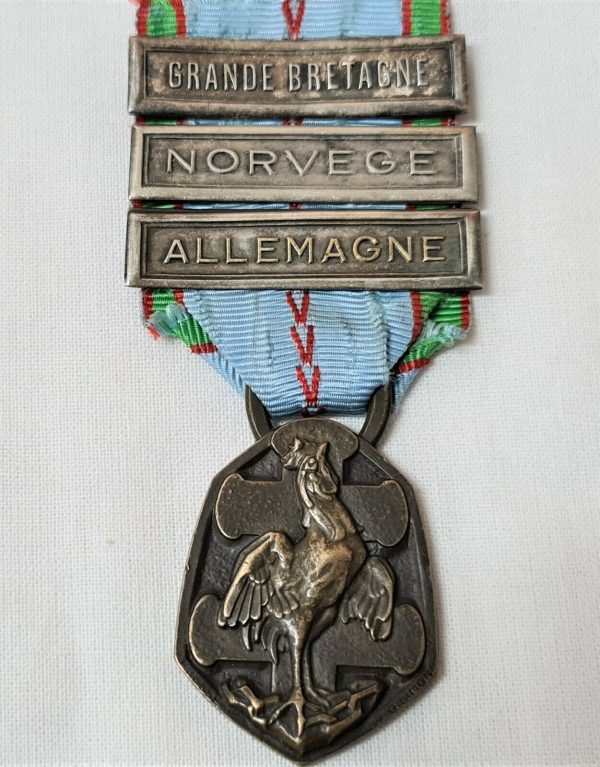 WW2 FRENCH 1939-45 COMMEMORATIVE SERVICE MEDAL NORWAY FRANCE UK ARMY MILITARY