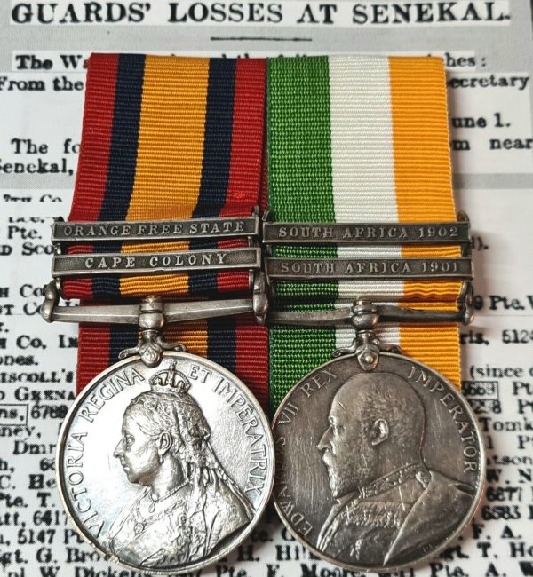 WOUNDED SENEKAL GRENADIER GUARDS BOER WAR MEDALS 3669 ROBERT ATKINS WW1 ARMY