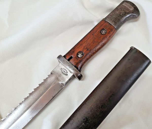 WW1 GERMAN ARMY 84.98 SWABACK MAUSER BAYONET & SCABBARD BY BÖNTGEN & SABIN - Image 8