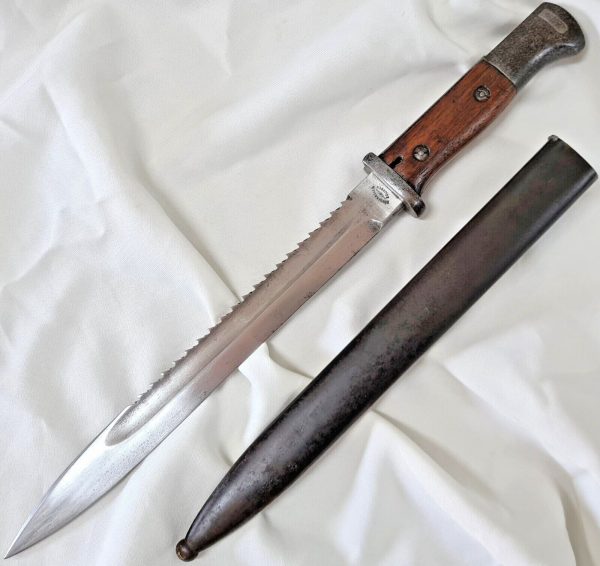 WW1 GERMAN ARMY 84.98 SWABACK MAUSER BAYONET & SCABBARD BY BÖNTGEN & SABIN - Image 7