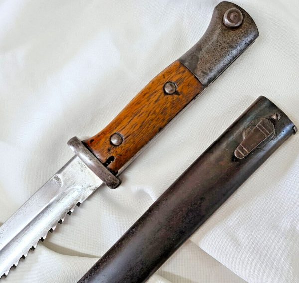 WW1 GERMAN ARMY 84.98 SWABACK MAUSER BAYONET & SCABBARD BY BÖNTGEN & SABIN