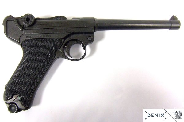 REPLICA WW1 WW2 GERMAN NAVY LUGER P08 PISTOL BY DENIX WITH LONG GUN BARREL 1144 - Image 4