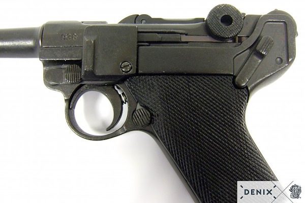 REPLICA WW1 WW2 GERMAN NAVY LUGER P08 PISTOL BY DENIX WITH LONG GUN BARREL 1144 - Image 5