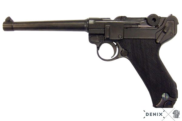 REPLICA WW1 WW2 GERMAN NAVY LUGER P08 PISTOL BY DENIX WITH LONG GUN BARREL 1144 - Image 2