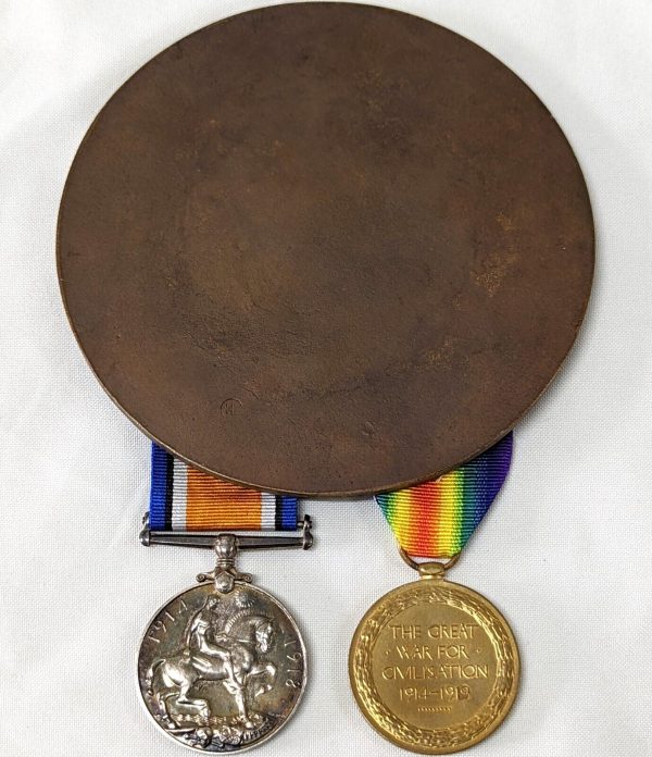 2ND BN SOUTH WALES BORDERERS KIA 15/10/1918 WW1 MEDALS & PLAQUE 48962 S G MOORE - Image 5