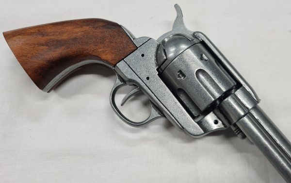 DENIX REPLICA GUN 1873 NICKLE COLT PEACE MAKER REVOLVER PISTOL 1191/G - Image 3