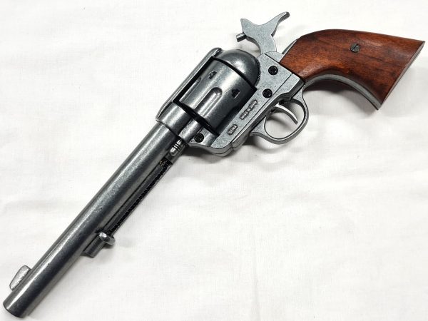 DENIX REPLICA GUN 1873 NICKLE COLT PEACE MAKER REVOLVER PISTOL 1191/G - Image 4