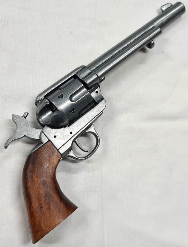 DENIX REPLICA GUN 1873 NICKLE COLT PEACE MAKER REVOLVER PISTOL 1191/G - Image 7