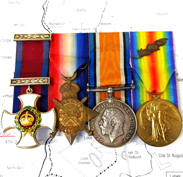 BATTLE LOOS 22 X ENEMY CAPTURED WW1 DSO MEDALS J STEVEN ROYAL ARMY MEDICAL CORPS