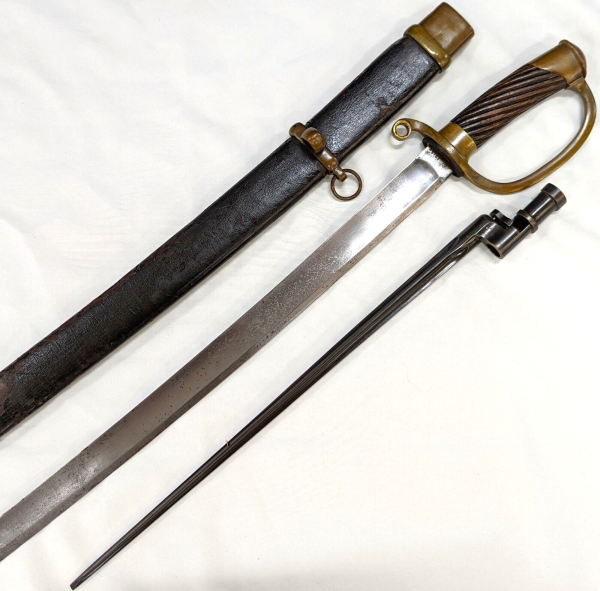 WW1 IMPERIAL RUSSIAN COSSACK 1881 TYPE CAVALRY SWORD SCABBARD & BAYONET 1915 - Image 3