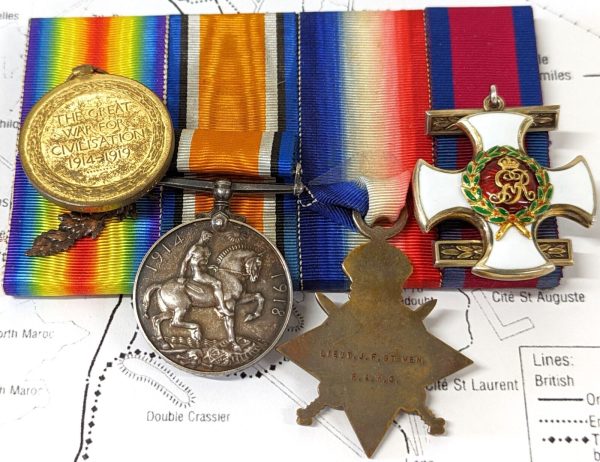 BATTLE LOOS 22 X ENEMY CAPTURED WW1 DSO MEDALS J STEVEN ROYAL ARMY MEDICAL CORPS - Image 7