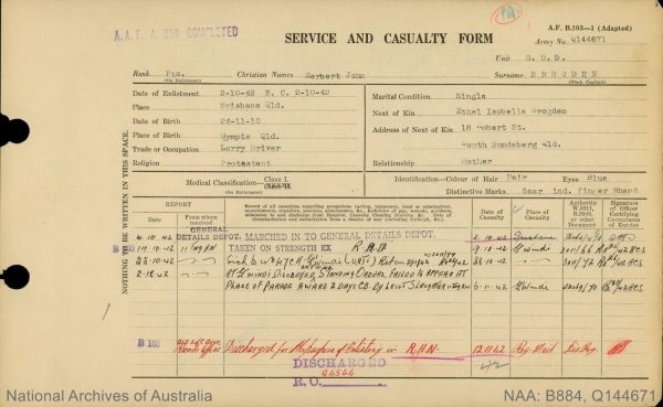 HMAS GLADSTONE WW2 ROYAL AUSTRALIAN NAVY MEDALS BP.108 HERBERT BROGDEN - Image 9