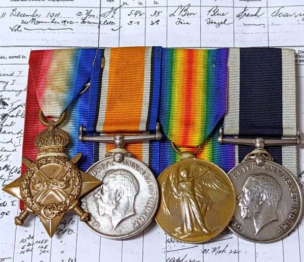 SUNK 1916 MALTA WW1 ROYAL NAVY LONG SERVICE MEDALS M3878 SVPO OSWALD GUROWICH