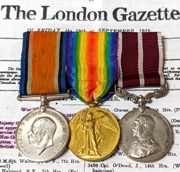 WW1 MESOPOTAMIA MERITORIOUS SERVICE MEDALS S4-157495 DANIEL GIBB RENFREWSHIRE