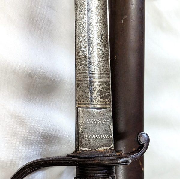 AUSTRALIAN LUSH & CO MELBOURNE 1821 LIGHT CAVALRY OFFICER SWORD & SCABBARD ARMY - Image 8