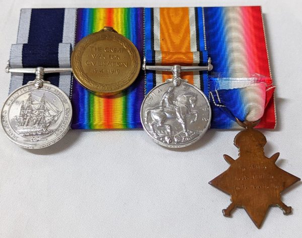 HMS TIGER DOGGER BANK JUTLAND WW1 ROYAL NAVY LONG SERVICE MEDALS K5163 W JAMES - Image 4