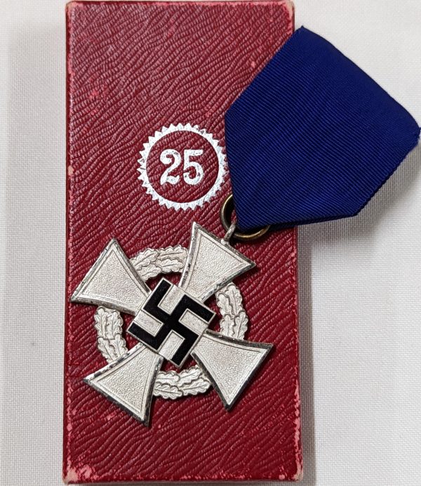 NAZI GERMANY CASED 25 YR SERVICE CROSS - Image 2