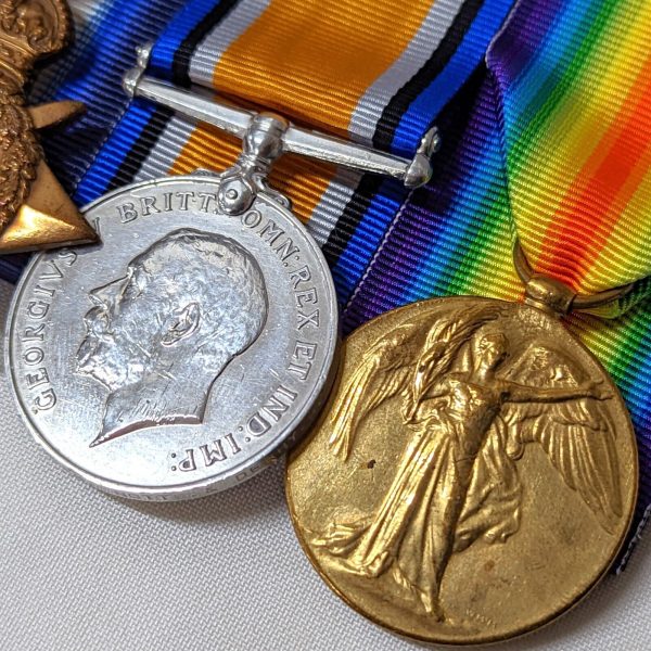 POW YPRES 1914 WW1 MEDALS 11866 RICHARD NOBLES SHERWOOD FORESTERS NOTTS & DERBY - Image 2