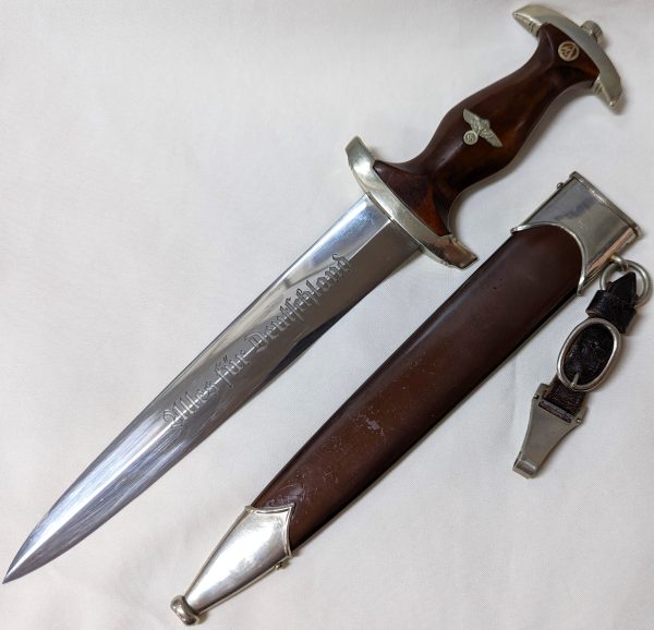 A rare pre WW2 German SA 1933 1st pattern dagger by A. Werth of Solingen with dedication to Obersturmbannführer Muller for the 1942 campaign in the east - Image 2