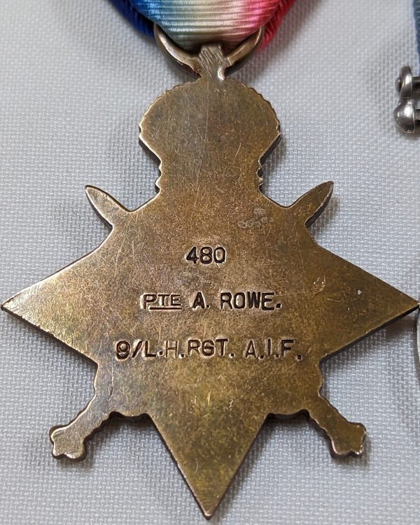 RARE MENTION DISPATCHES 9TH LIGHT HORSE WW1 AUSTRALIAN MEDALS 480 ARTHUR ROWE - Image 9